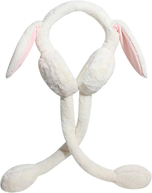 Women's Plush Bunny Earmuffs with Moving Rabbit Ears