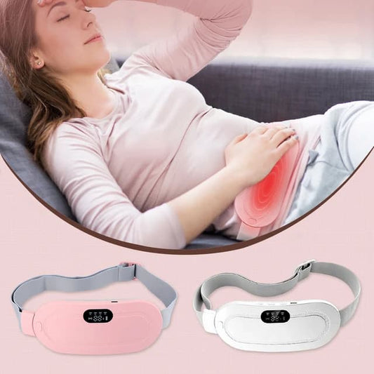 Period Pain Cramp Relief Belt -Portable Menstrual Heating Pad, Heated Belly Belt for Menstrual Cramp Relief with 3 Heat Levels and 4 Modes, Electric Belt Massage for Women and Girls